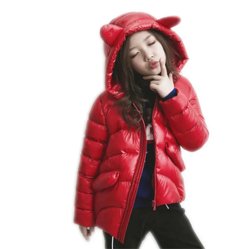 

2018 Winter Jacket Girls Coat Hooded Duck Down Jacket For Teenage Kids Child Top Coat White Duck Down Lightweight Outwear M59