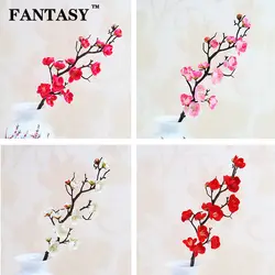 Фэнтези 15 головок искусственный цветок сливы филиал Шелковый цветок персика поддельные моделирование ёлки для художественное украшение