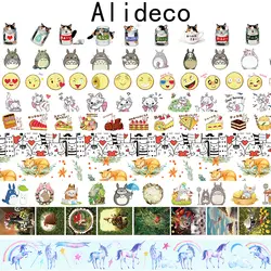 Alideco 10 шт. Васи клейкой ленты Животные кошка торт декоративные клей Скрапбукинг DIY Бумага японские наклейки Размеры 1,5 см * 10 м