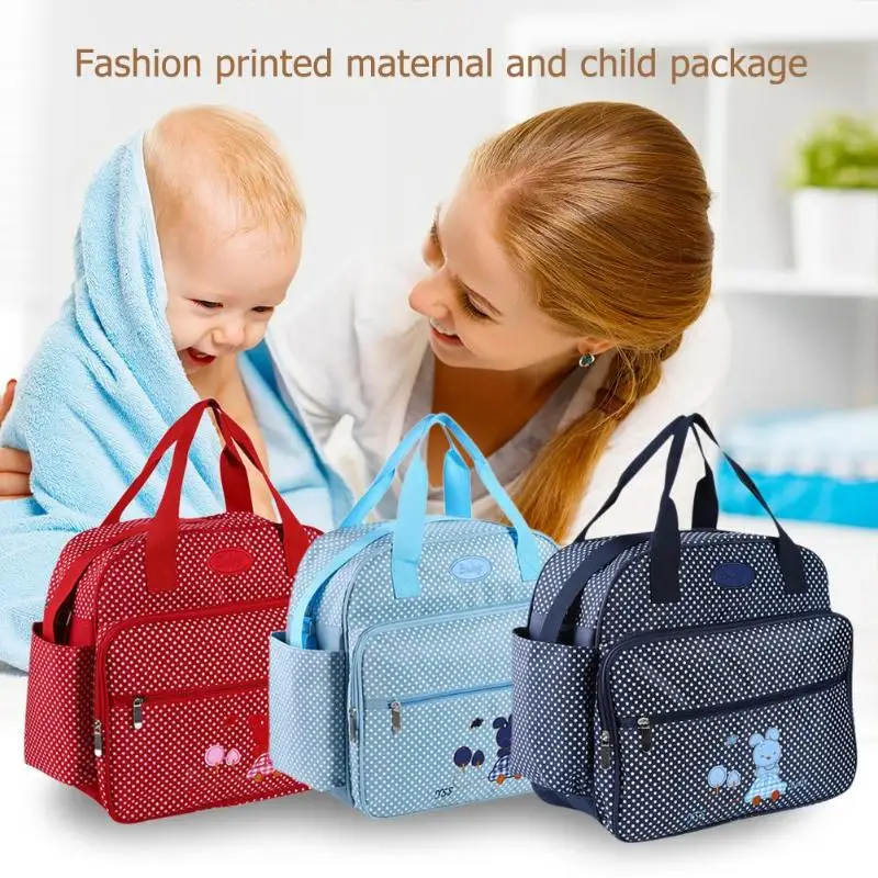 3/5 карманы мягкий подгузник сумки водостойкая Мода Мультфильм Hangbag Путешествия Рюкзак Для Матерей детские подгузники сумка для кормления