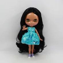 Обнаженная кукла blyth, кукла с гибкими суставами черные волосы ksm 0005 черная кожа, Заводская кукла подходит для DIY игрушка BJD для девочек