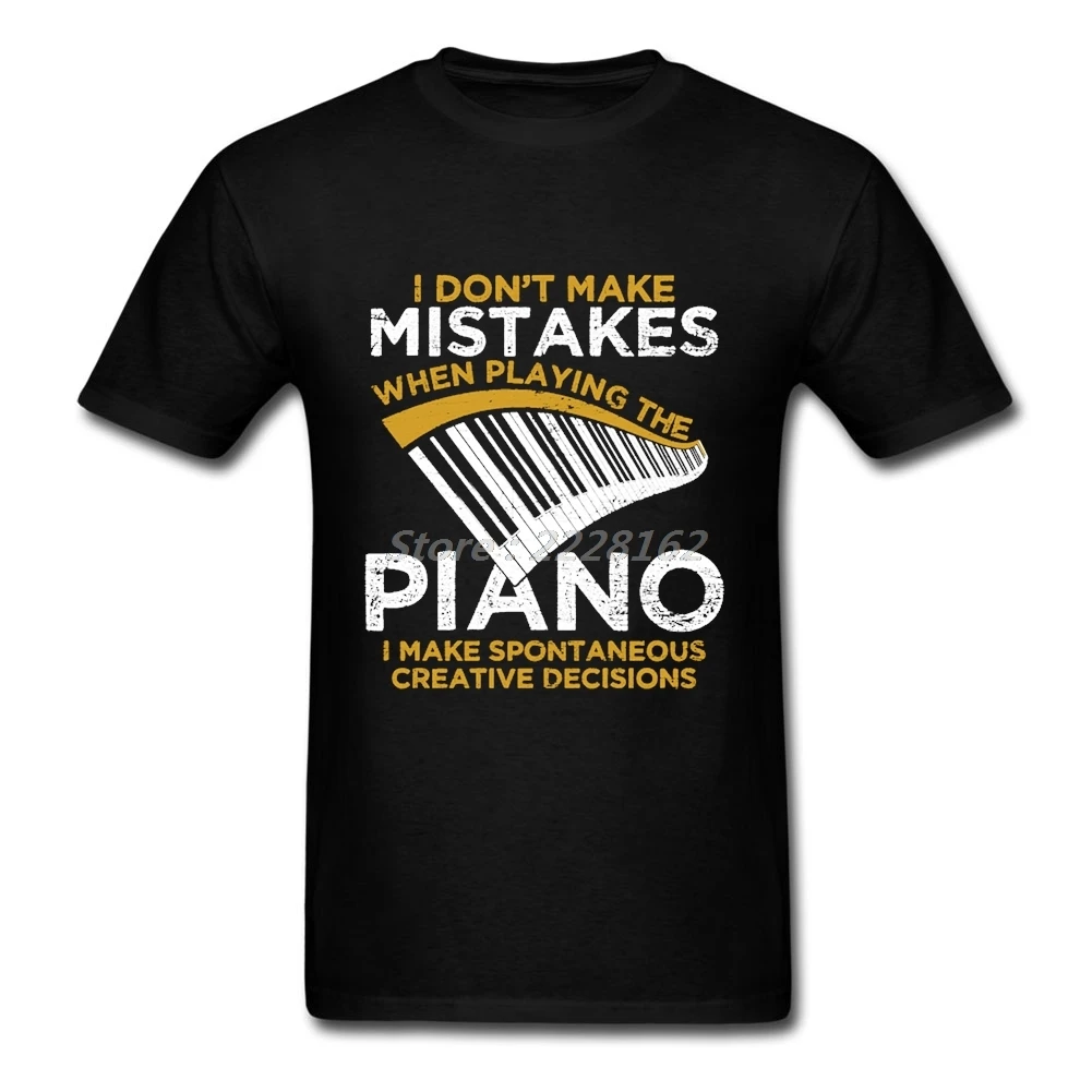 80s Music Clef T Shirt Men Standard Size Shirts Unique Design Piano
