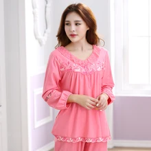 Г. Kim Dai/новая осенне-зимняя женская Свободная Хлопковая пижама с длинными рукавами хлопковый спортивный костюм женский Благородный