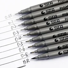 Stylos de marque à base d'eau, pour peinture, dessin, Pigment, stylos de marque, finisseur triangulaire pour fournitures artistiques, papeterie, 9 pièces/lot
