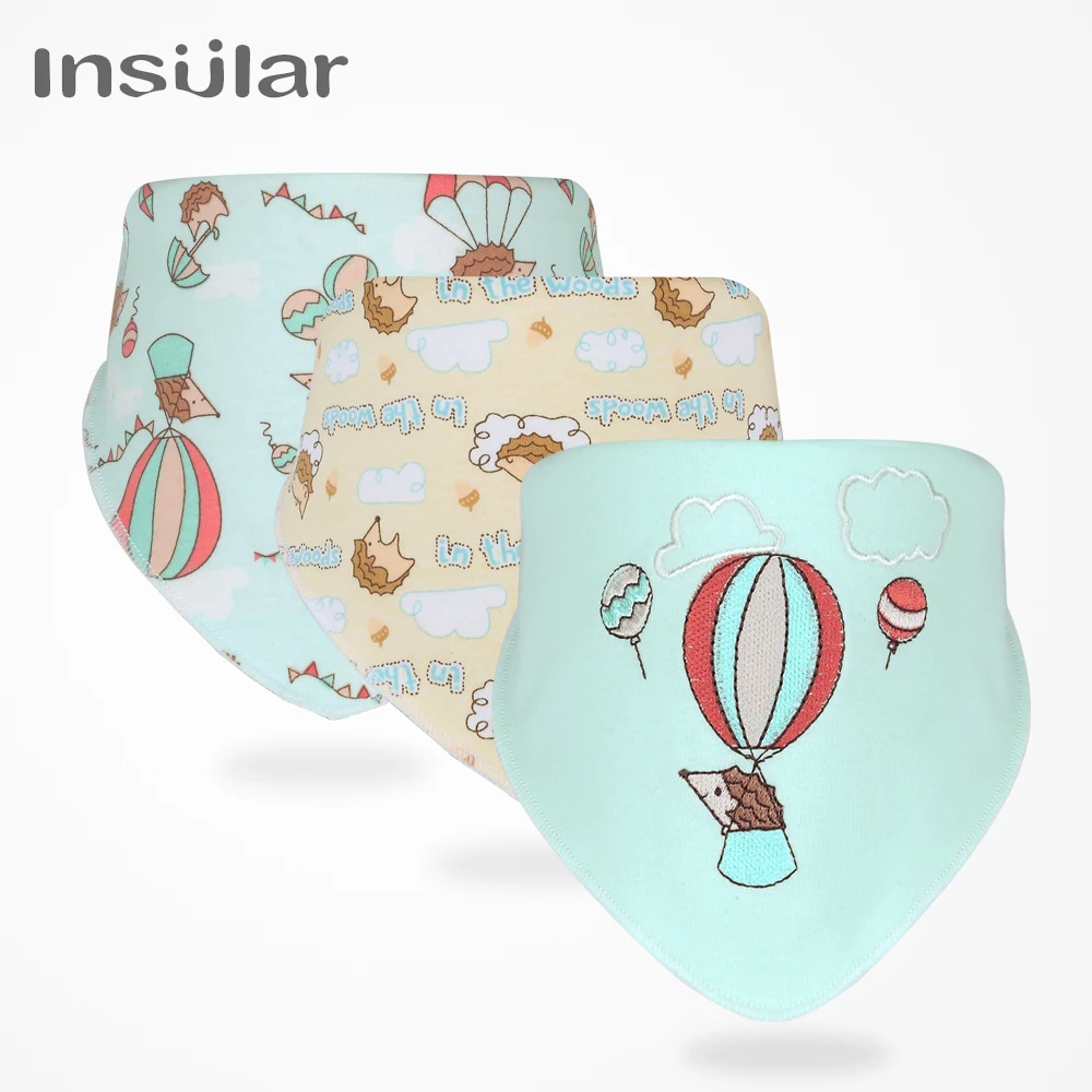 Insular 3 шт./компл. детские нагрудники бандана 100% хлопок высокое качество Babadores Para Bebe