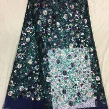 MY002# красочные блесток Добби шаблон Роскошная вышивка Тюлевая сетчатая кружевная ткань для свадьбы/вечернее платье/вечерние