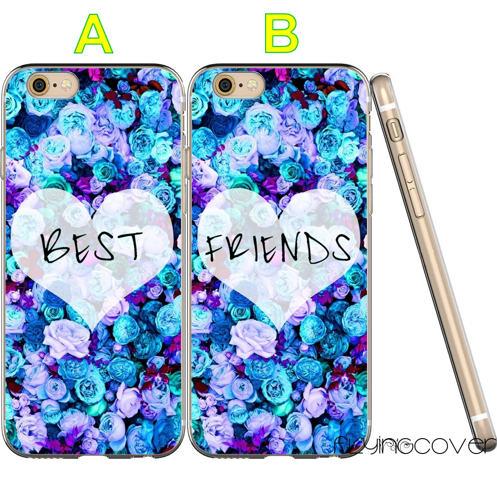 Coque Roses Girl Best Friend Clear Soft TPU Silicone Cover for iPhone X 7 8 Plus 5S 5 SE 6 6S 5C 4S 4 iPod Touch Cases |