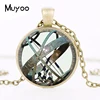 Astronomical Sundial Globe Pendant Astronomy Necklace Aqua Bronze Astrological Vintage Astronomy Science Jewelry HZ1 ► Photo 2/3