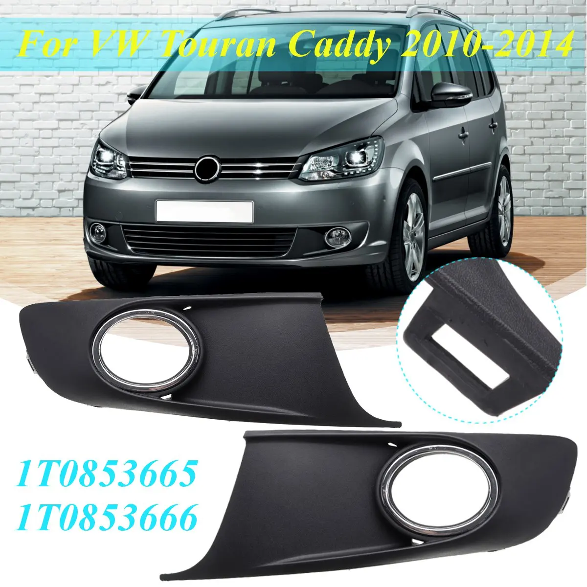 Автомобильный светильник для VW TOURAN CADDY 2010 2011 2012 2013, противотуманный светильник, противотуманная фара, противотуманный светильник, крышка и ремень в сборе 1T0853665 1T0853666 - Цвет: no bulb