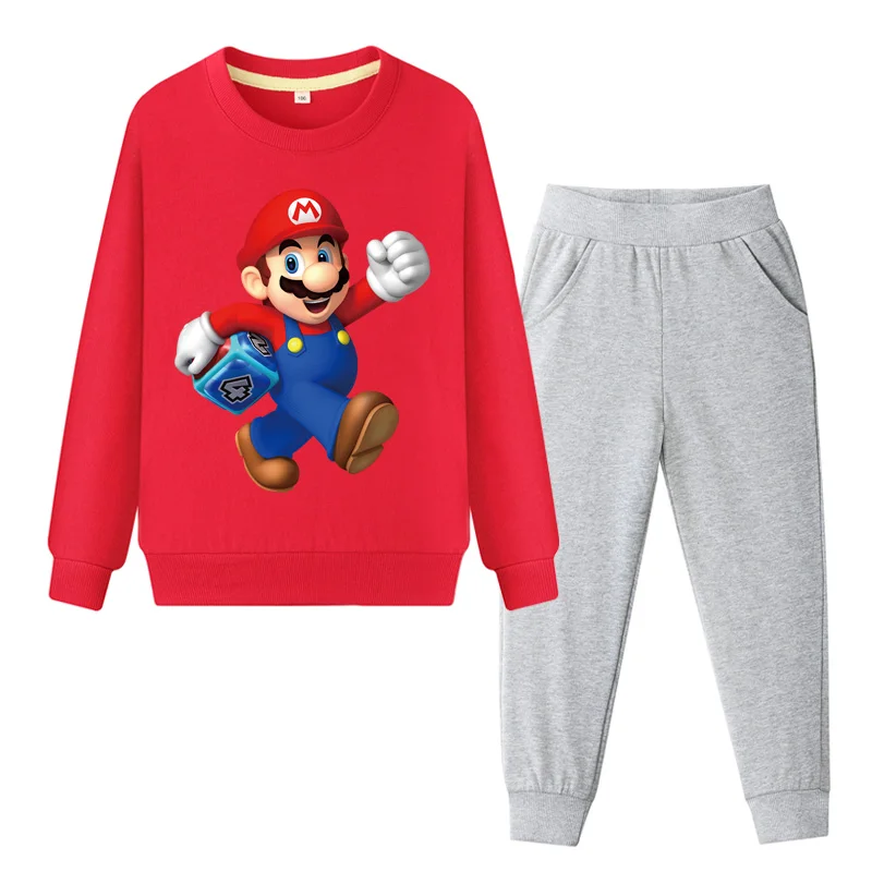 Cartoon Mario Clothes Set For Kids Spring Autumn Costume Suit Children Clothing Sets Boys Girls Child Sports Tracksuits DY111 (5)
