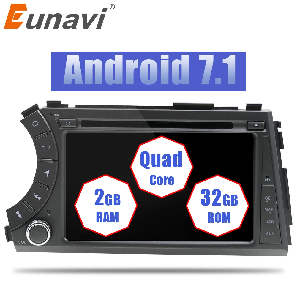 

Eunavi 7'' Double 2 Din Android 8.1 Octa core Car DVD player Radio Stereo GPS for SsangYong Kyron Actyon Korando Tradie 2005