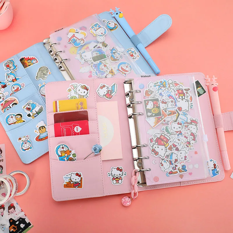 

Pink Girl Heart Cartoon Cute Loose-leaf Manual Book Set Xiao Qingxin Travel Diary Notebook