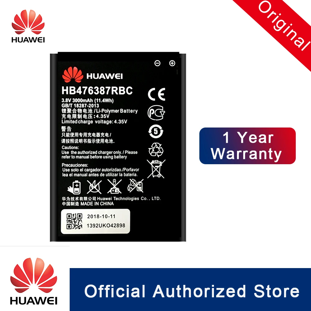 

HuaWei 100% Original HB476387RBC Battery For Huawei Honor 3X G750 B199 Replacement Phone Batteria 3000mAh Real capacity Akku