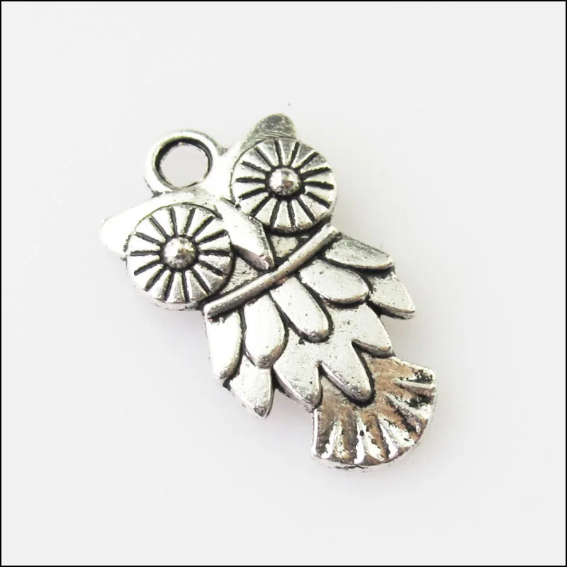 

New 12Pcs Tibetan Silver Tone Animal Owl Birds Charms Pendants 11x20mm