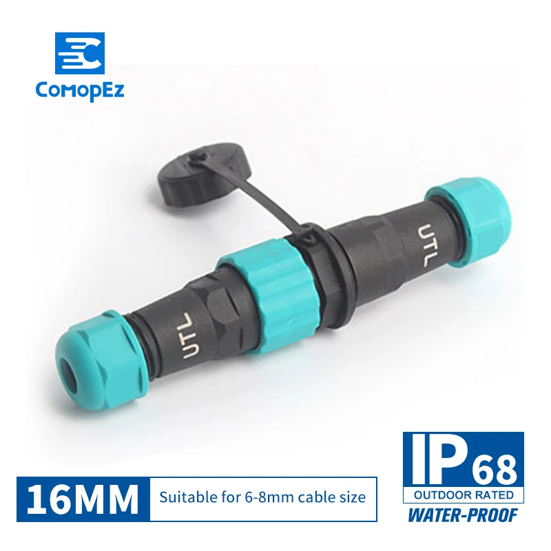 

IP68 Waterproof Connector for Aviation Male Female 16mm Diameter 2/3/4/5/6/7/9 pin Sealed Waterproof Junction Boxes Socket