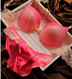 Underclothes Brand Underwear Women Bras B C cup Lingerie set With Brief Sexy  Lingerie Lace Embroidery Bra Sets Bowknot Bras