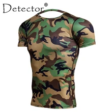 Мужская спортивная футболка с детектором для фитнеса, бодибилдинга, тренажерного зала, компрессионные колготки, Мужская футболка для бега, Кроссфит, топы, спортивная одежда