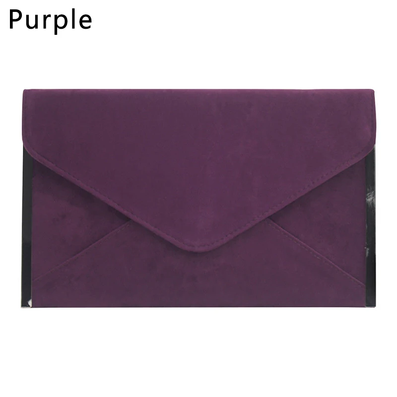 Новинка, женские сумки через плечо с цепочкой, вечерняя сумочка, клатч, свадебные, Коктейльные, вечерние, для девушек, металлический конверт, фланелевая вечерняя сумка - Цвет: Фиолетовый
