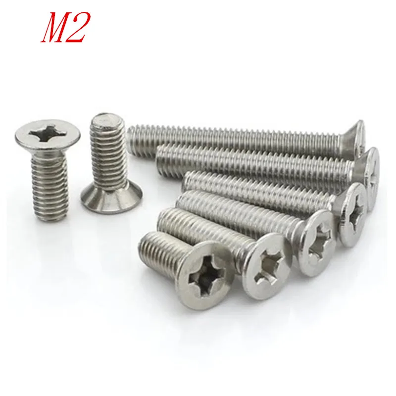 

100pcs GB819 m2 stainless steel flat contersunk head machine screw M2.5*4/5/6/8/10/12/14/16/18/20