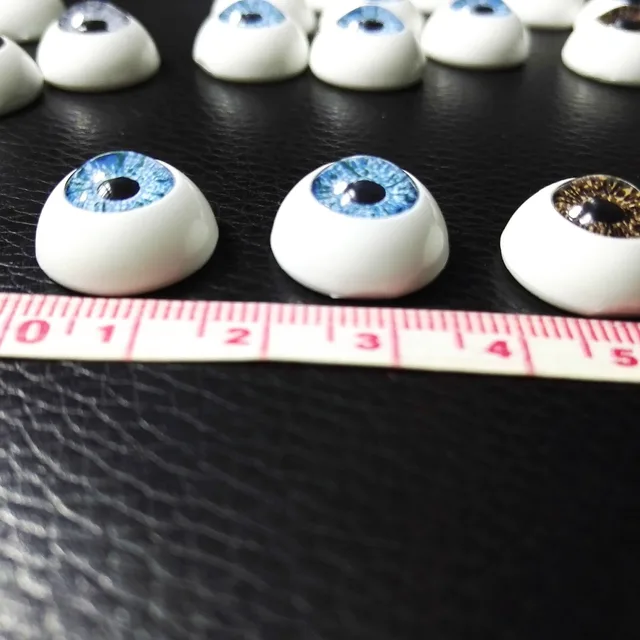 12pcs(6pairs) 16mm Doll Eyeballs Half Round Acrylic Eyes for DIY Doll Bear Crafts Mix Color Plastic Doll EyeBall Doll Toy Parts 6