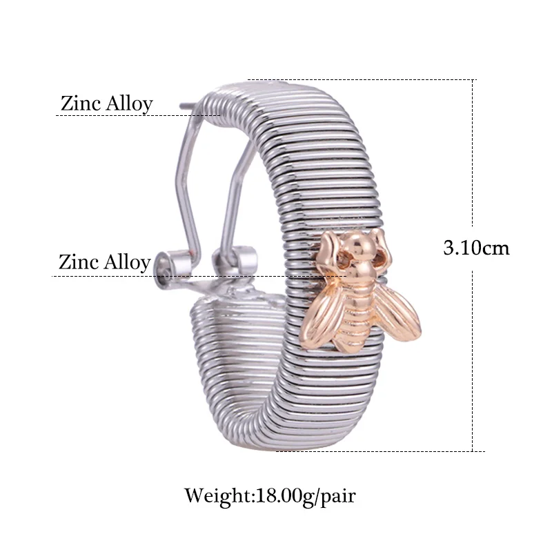 Sehuoran Bee Wedding Oorbellen Zinc Alloy Round Stud Earrings For Women Statements Earrings Fashion JEwelry Wholesale (1)
