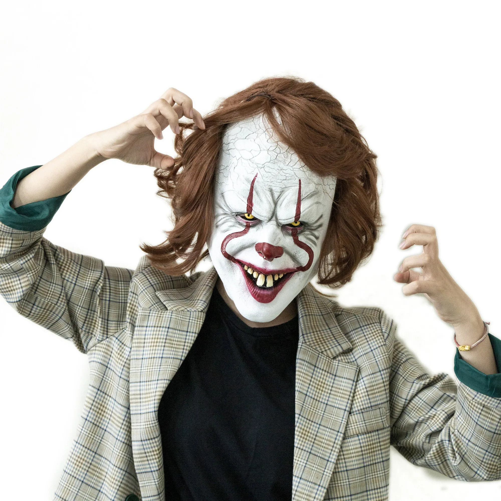 

2019 Movie Stephen King's It Mask Pennywise Horror Clown Joker Full Face Mask Latex Mask Halloween Party Mask Cosplay Prop