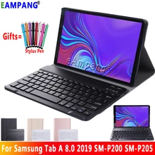 Для samsung Galaxy Tab A 8,0 чехол с клавиатурой P200 P205 SM-P200 SM-P205 тонкий кожаный Bluetooth Keybaord чехол Funda