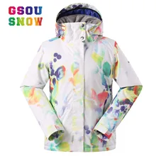 GSOU, Женская лыжная куртка, супер теплая, для девочек, зимняя куртка, водонепроницаемая, 10 K, термальная, для катания на лыжах и сноуборде, куртка для сноуборда, женская