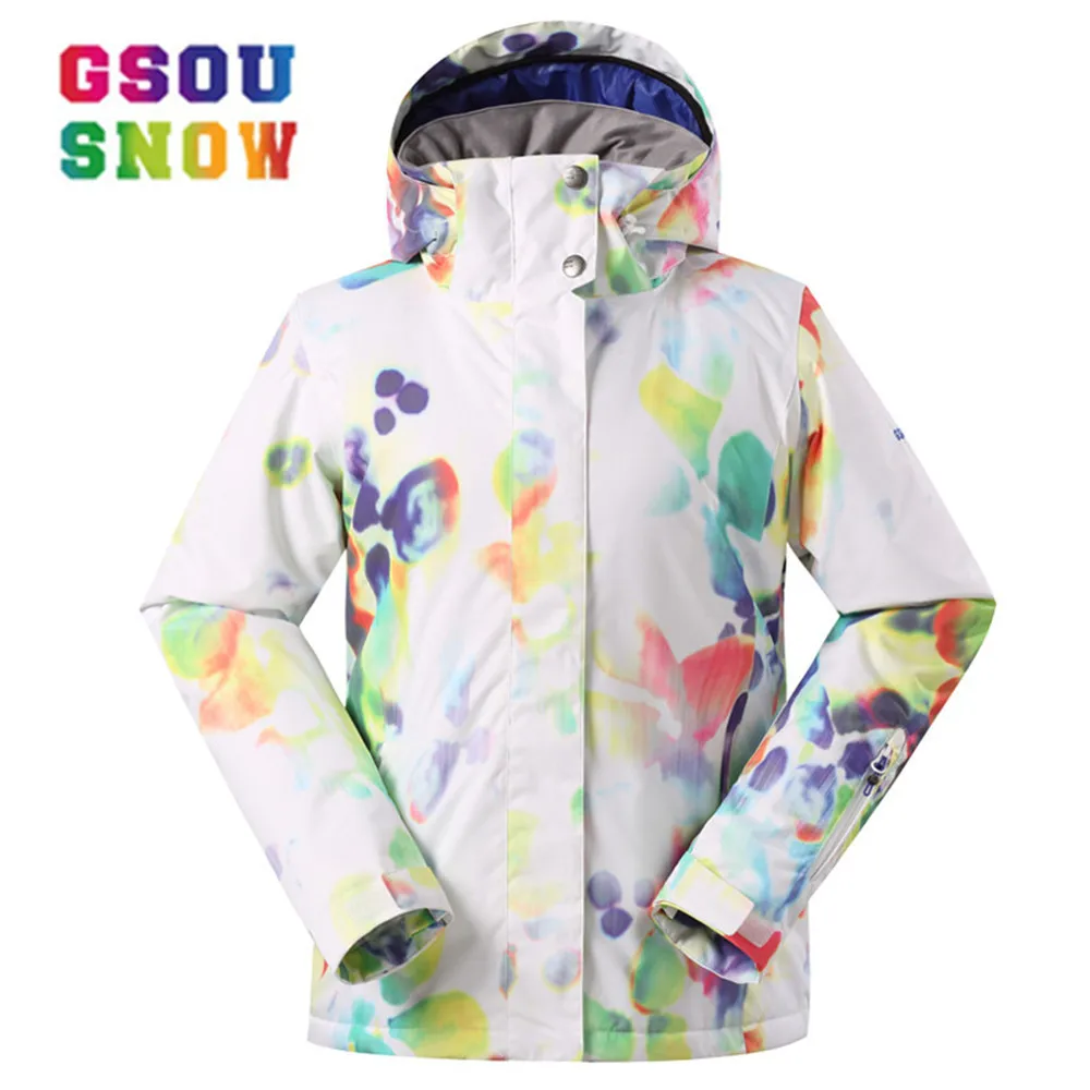 

GSOU SNOW Women Ski Jacket Super Warm Girls Snow Jacket Waterproof 10K Thermal Skiing And Snowboarding Snowboard Jacket Female