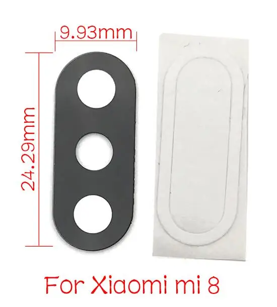 2 шт. задняя камера стеклянная крышка объектива камеры с клейкой наклейкой запасная часть для Xiaomi Mi 9 8 lite Se A1 5X A2 6X6 5 5S Plus - Цвет: Mi8