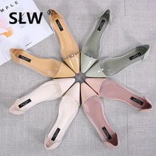 Г. Тканевая прозрачная обувь без шнуровки, с острым носком, из лакированной кожи, модная женская обувь из PU искусственной кожи, на шнуровке, повседневная резиновая обувь, весенние водонепроницаемые Мокасины