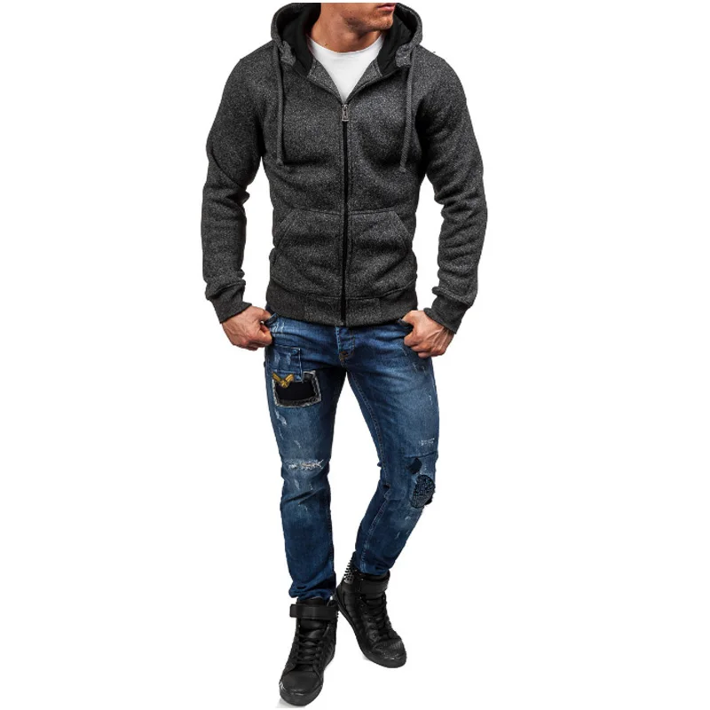 Толстовки для мужчин 2018 Sudaderas Hombre хип хоп s Брендовые однотонные на молнии свитер