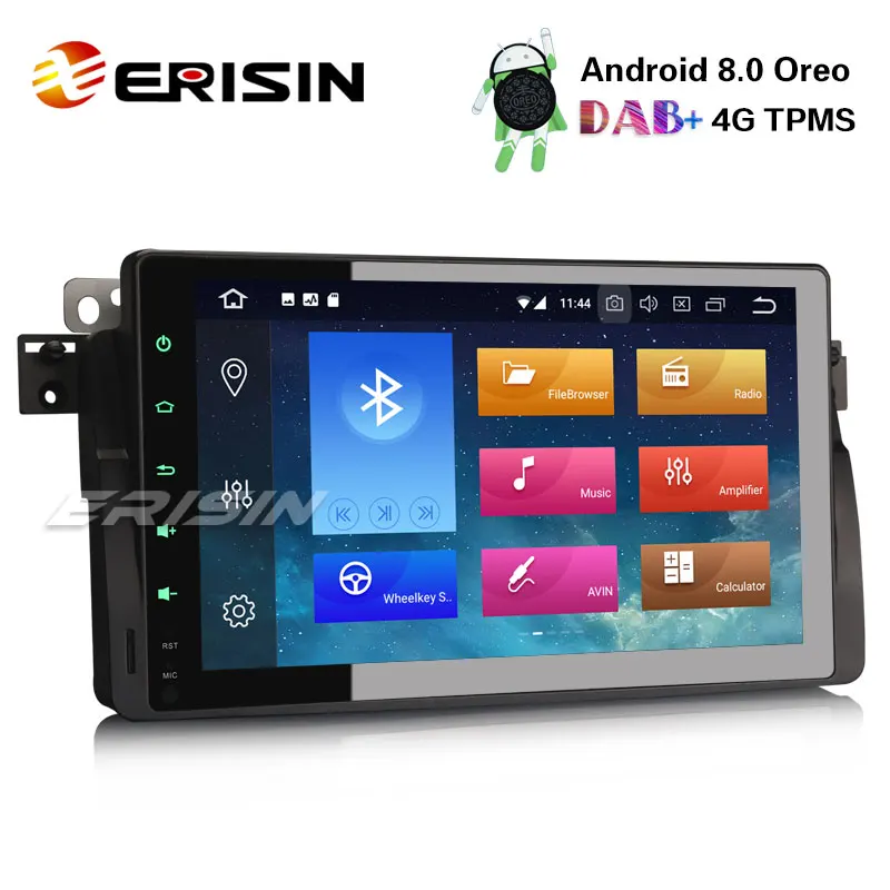 Top Erisin ES7496B 9" Android 8.0 Car DAB+ GPS Navi BT OBD 4G TPMS DTV-IN for BMW 3er E46 Rover75 MG ZT 2