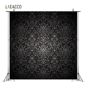 

Laeacco Dark Vintage Damask Flower Wallpaper Party Pattern Portrait Photo Backgrounds Photography Backdrops For Photo Studio
