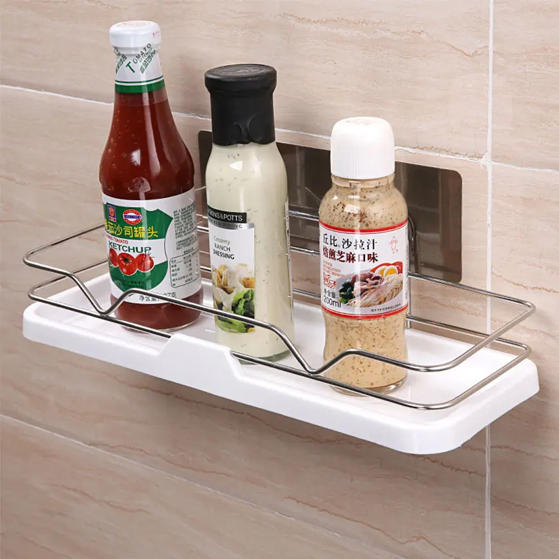 مستلزمات الحمام تخزين الرف قوية لاصق ملصق المنظم رفوف الشامبو التجميل تخزين حامل EGP060