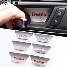 Для VW Beetle от 2013 до металлическая наклейка внутренняя дверная ручка чаша декоративная табличка с эмблемой автомобильный Стайлинг 2 шт. для Volkswagen