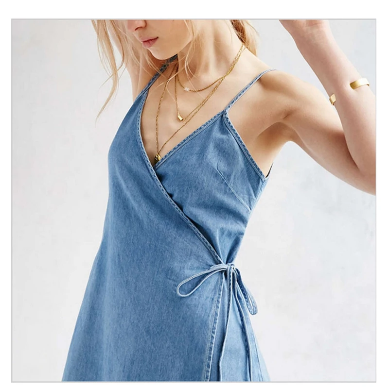 2018 Fashion Slim Sweet Jeans Dress Women Fashion Suspender Jean Dresses Sundress Denim Sexy Off Shoulder Jean Dress D8B95 (3)