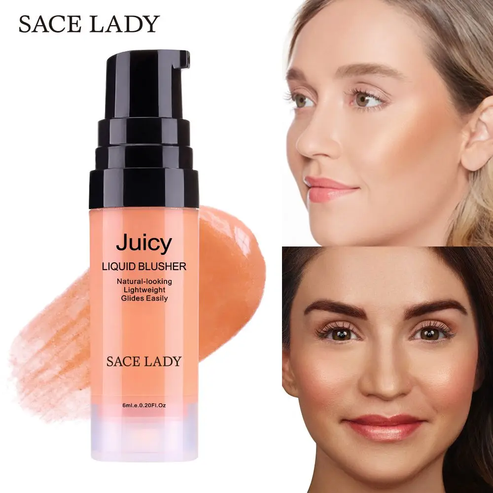 

SACE LADY Peach Creamy Make Up Blusher Face Rouge Long Lasting Bronzer Blusher Long Lasting Natural Cheeks Juicy Water Blusher