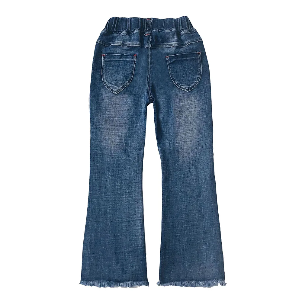 Весенне-осенние джинсы для маленьких девочек 1-12 лет, джинсовые штаны, брюки для девочек