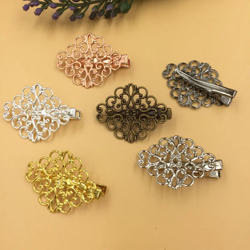 

10pcs Vintage Bridal Hair Clips Antique Bronze/Gold/Silver Color Hair Pins Haircllip for Hair Jewelry Making Findings