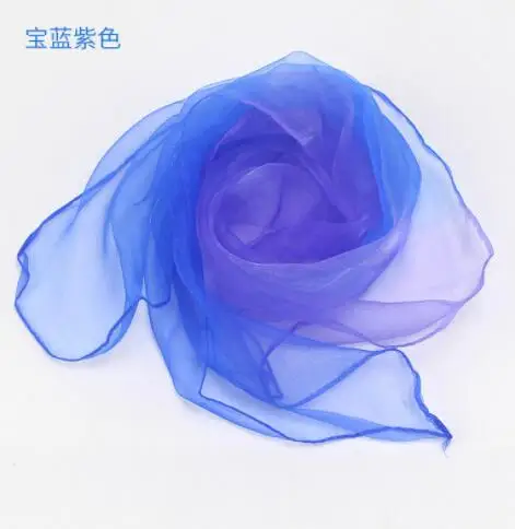 60x60cm Women Gradient Color Square Scarf Imitated Silk Scarves Girls Dancing Small Scarf Thin Chiffon Neckerchief 2