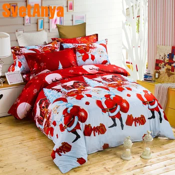 

Svetanya Pillowcase+Duvet Cover Bed Set Christmas Print Bedding Set (no Sheet) Single Full Queen King Size