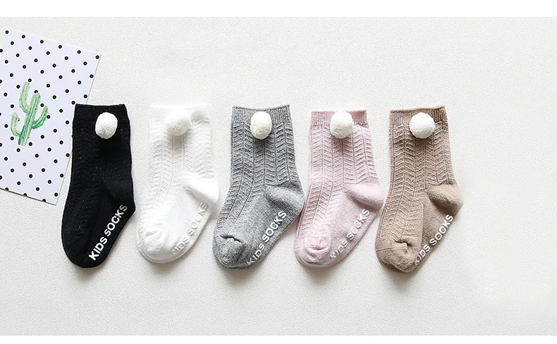 Spring and summer summer double needle baby anti-slip socks without bones loose baby newborn ball children cotton socks