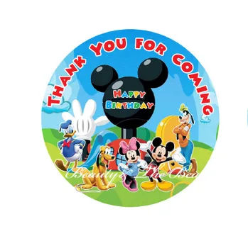 

Mickey Minnie Sticker Cupcake Toppers Baby Shower Birthday Party Supplies Decorations Kids Sticker Label