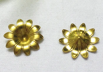 

200pcs/lot 17mm brass sunflower filigree wrap findings