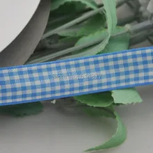 Upick 5/8″ 15mm Blue Color One Roll Tartan Plaid Ribbon Bows Appliques Sewing Crafts 50Y
