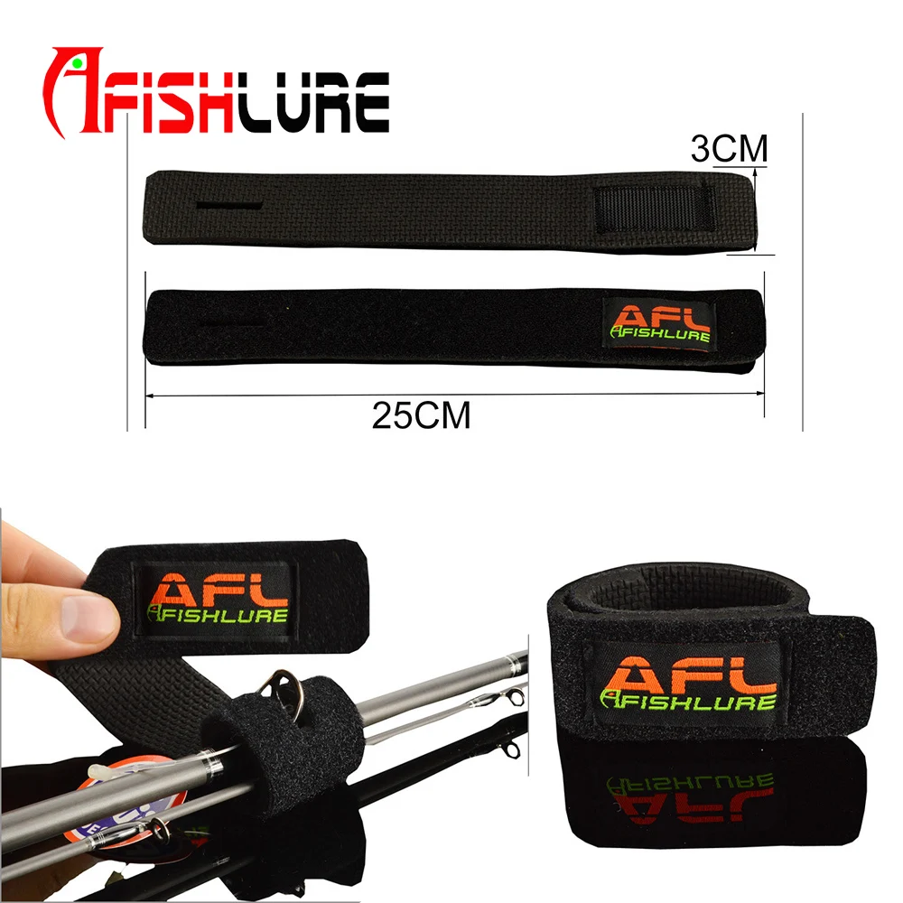 2 Pcs Reflective Tied Rod Belt 25cm*3cm Fishing Tackle Belt Wrap Bundle