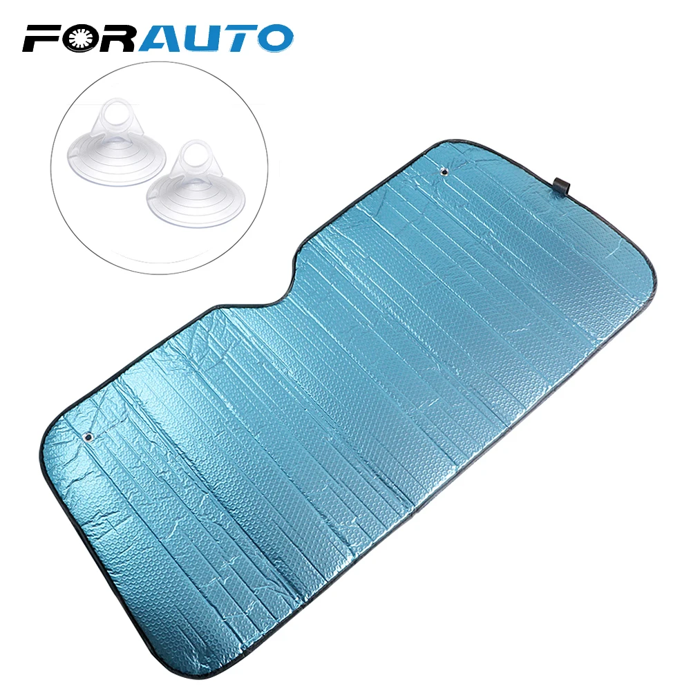 

FORAUTO UV Protect Car Windscreen Visor Cover Auto Front Window Sunshade Heat Block 145*70CM Reflective Windshield Sun Shade