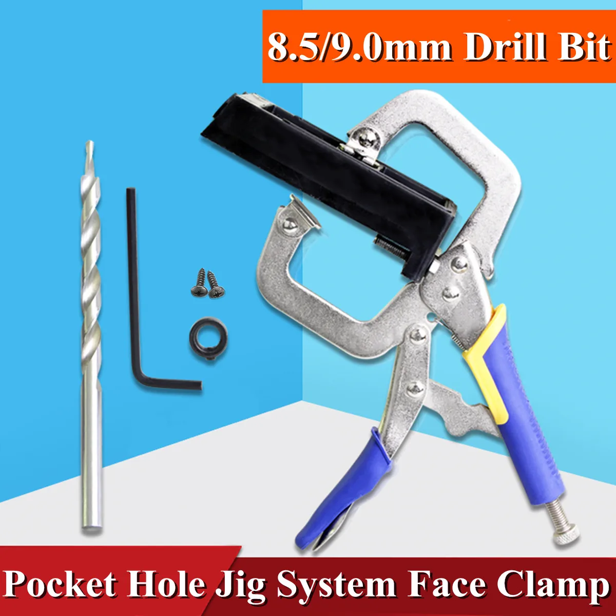 

8.5/9 Drill Set 2-hole Removable Drill Pocket-Hole Jig Kit Bit System Manual Wood Working Tool DIY Guide Drill Guide Wood