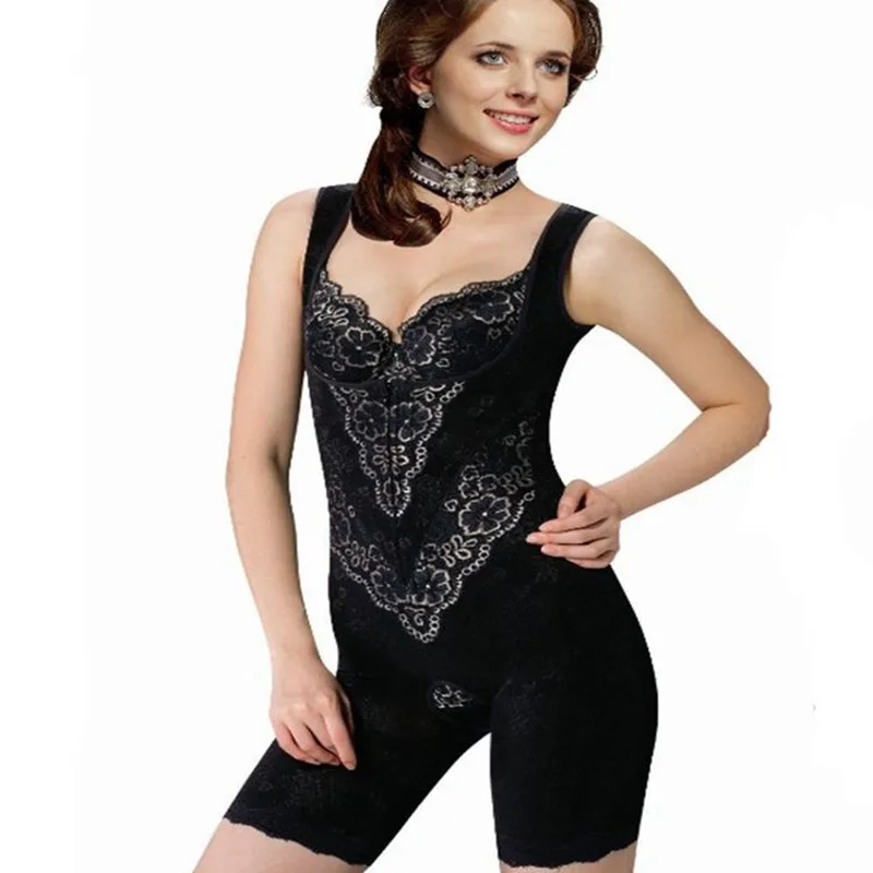 Women Sexy Lace Waist Corset Body Shaper Firm Legs Slimming Bodysuits